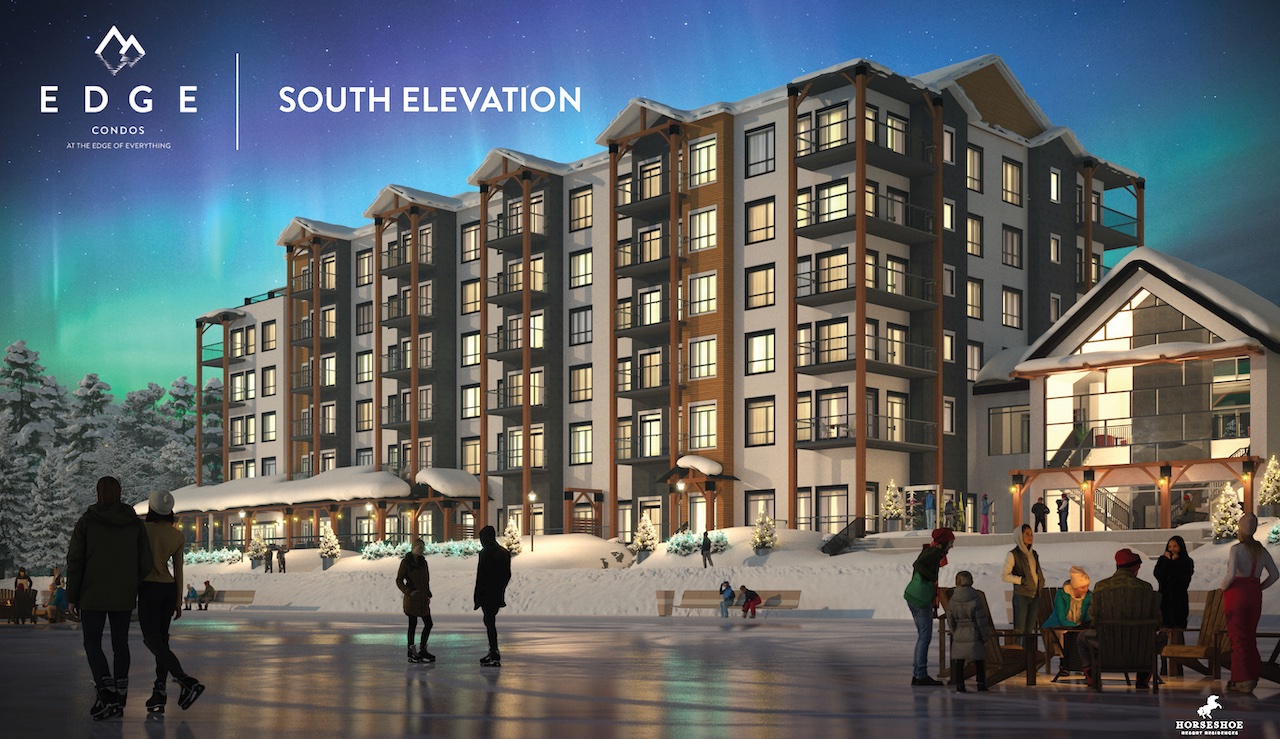 Rendering of Edge Condos At Horseshoe south elevation.
