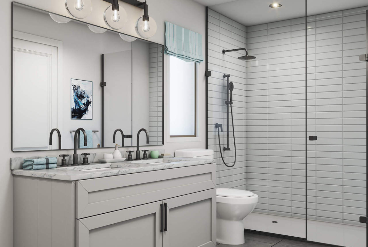 Rendering of The Village at Highland Creek interior bathroom