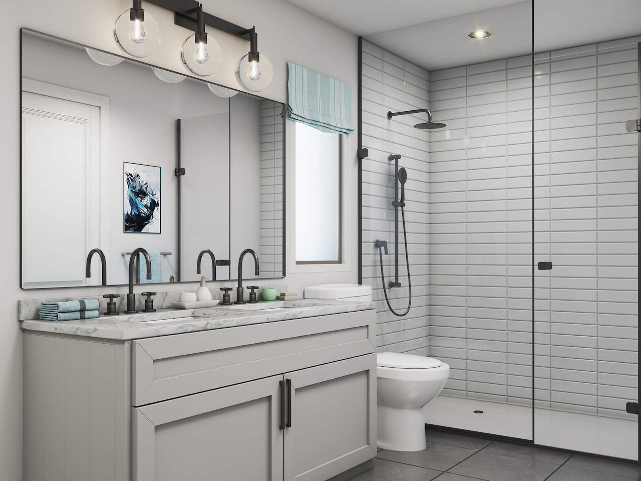 Rendering of The Village at Highland Creek interior bathroom