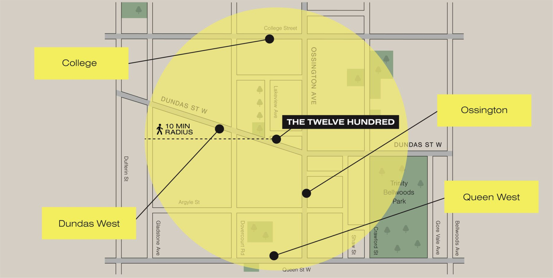 Map of The Twelve Hundred Condos in Toronto