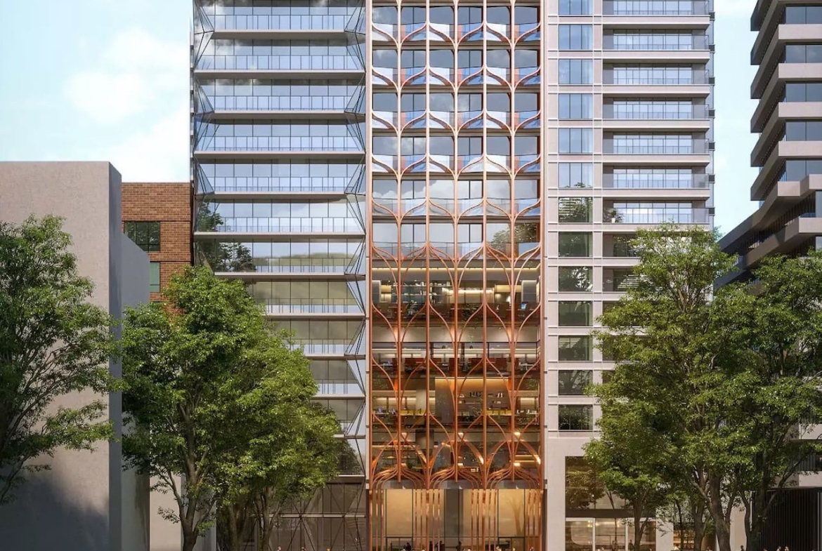 Exterior rendering of 208 Bloor Street West Condos tower bottom half