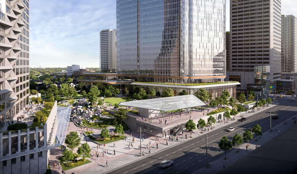Street-view rendering of 2180 Yonge Condos in Toronto