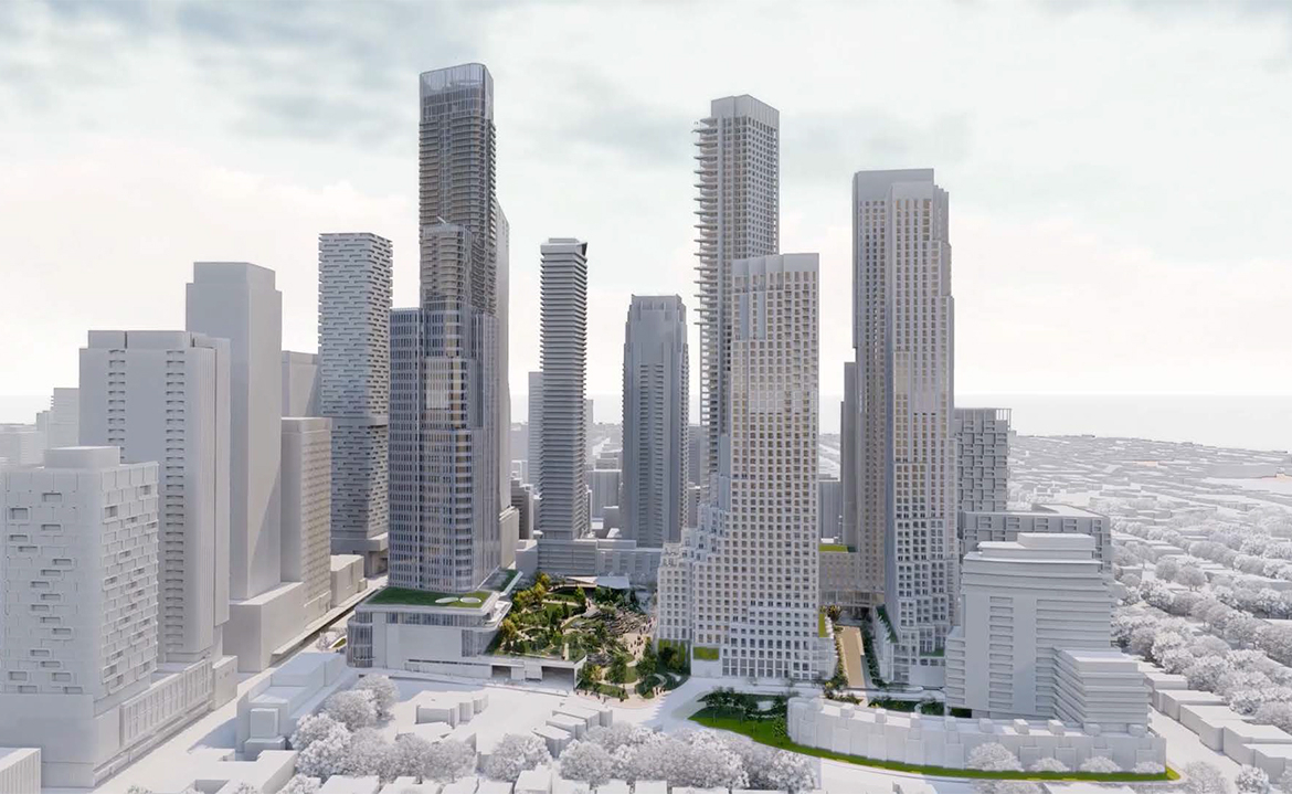 Rendering of 2180 Yonge Condos looking East