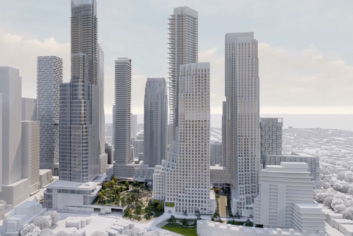 Rendering of 2180 Yonge Condos looking East Toronto