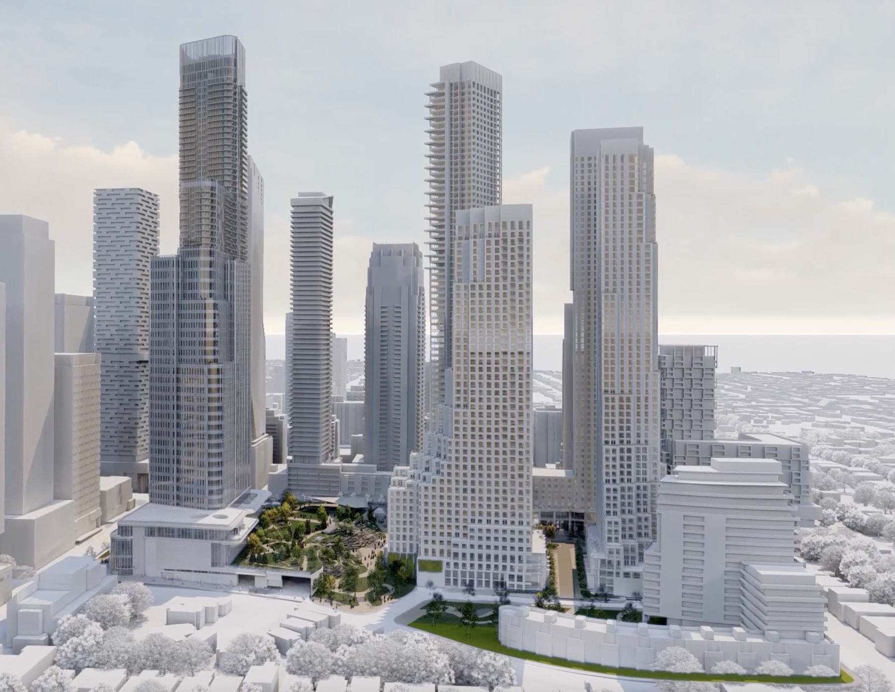 Rendering of 2180 Yonge Condos looking East Toronto