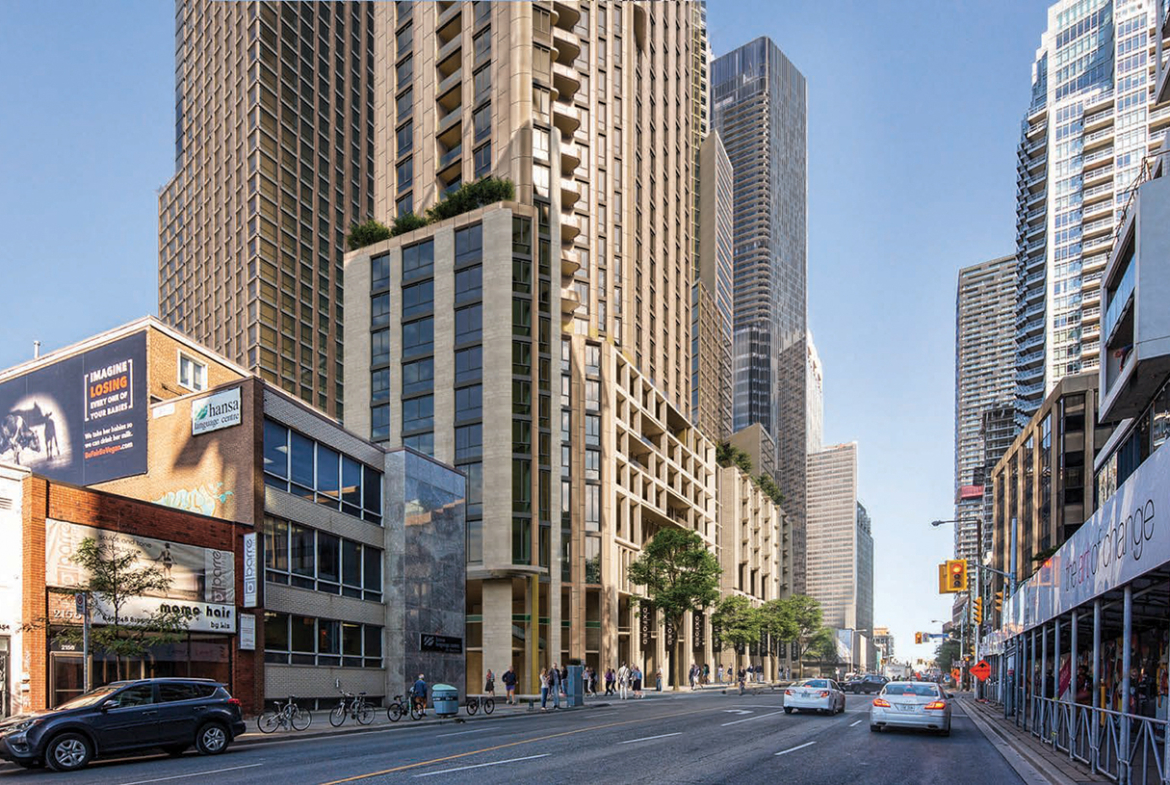 Rendering of 2180 Yonge Condos looking north on Yonge Street
