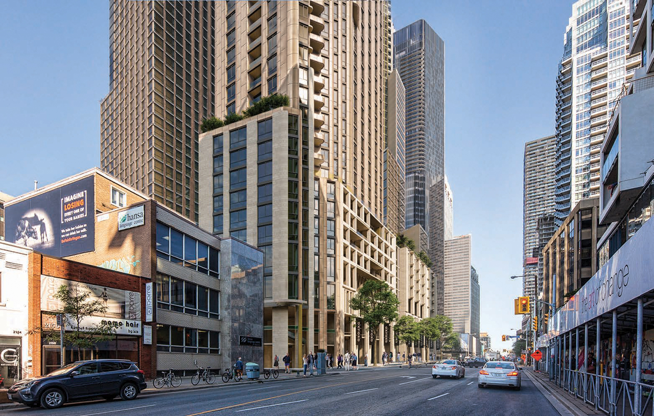 Rendering of 2180 Yonge Condos looking north on Yonge Street