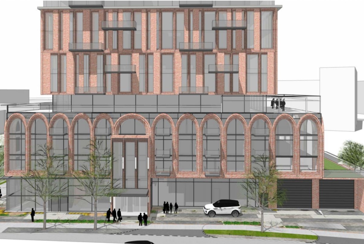 Exterior rendering of 2444 Hurontario Street Condos side view