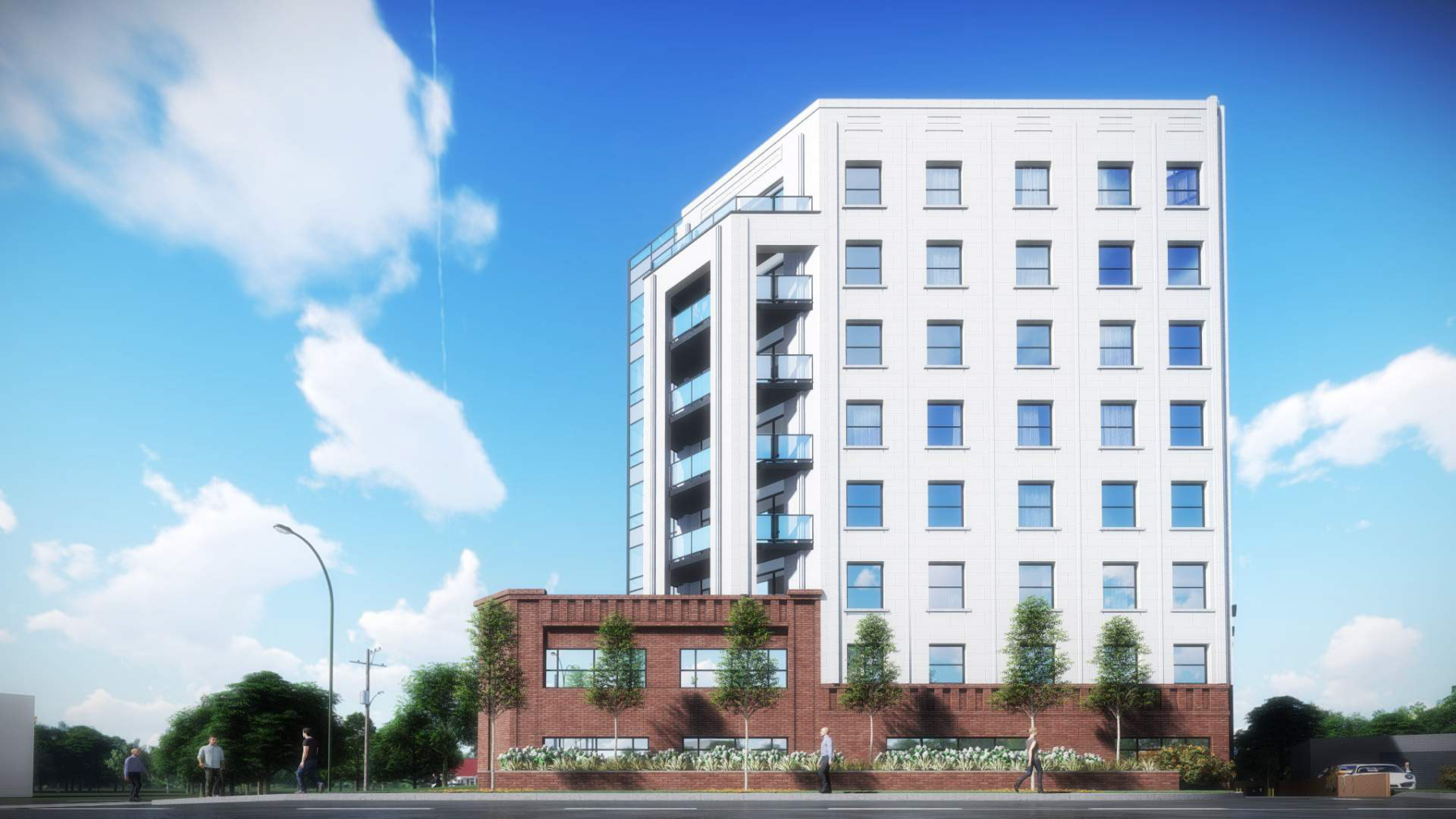 Exterior rendering of 4151 Kingston Road Condos building
