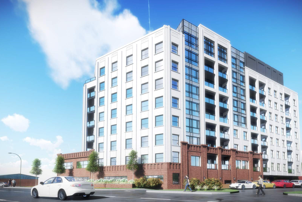 Exterior rendering of 4151 Kingston Road Condos side