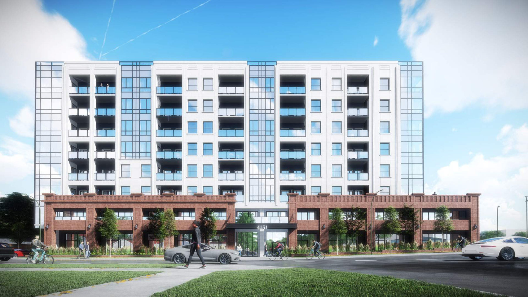 Exterior rendering of 4151 Kingston Road Condos full side view
