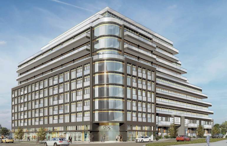 Exterior rendering of 4415 Sheppard Condos in Scarborough