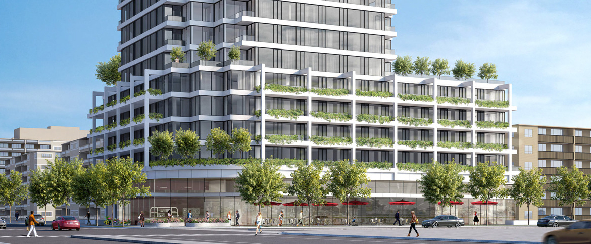 Exterior rendering of 4926 Bathurst Street Condos