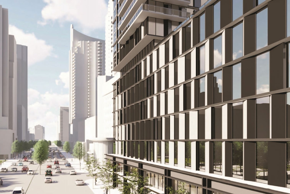 Exterior rendering of 5051 Yonge Street Condos siding detail