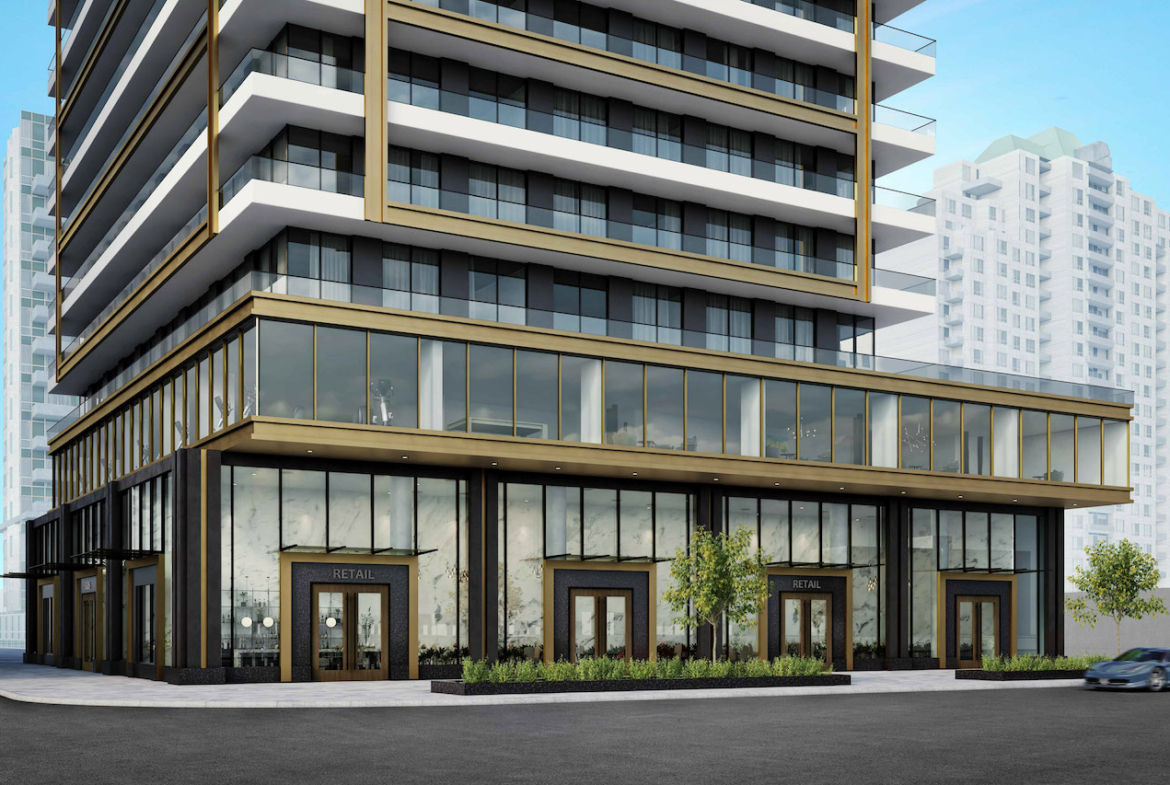 Rendering of 5205 Yonge Condos exterior podium