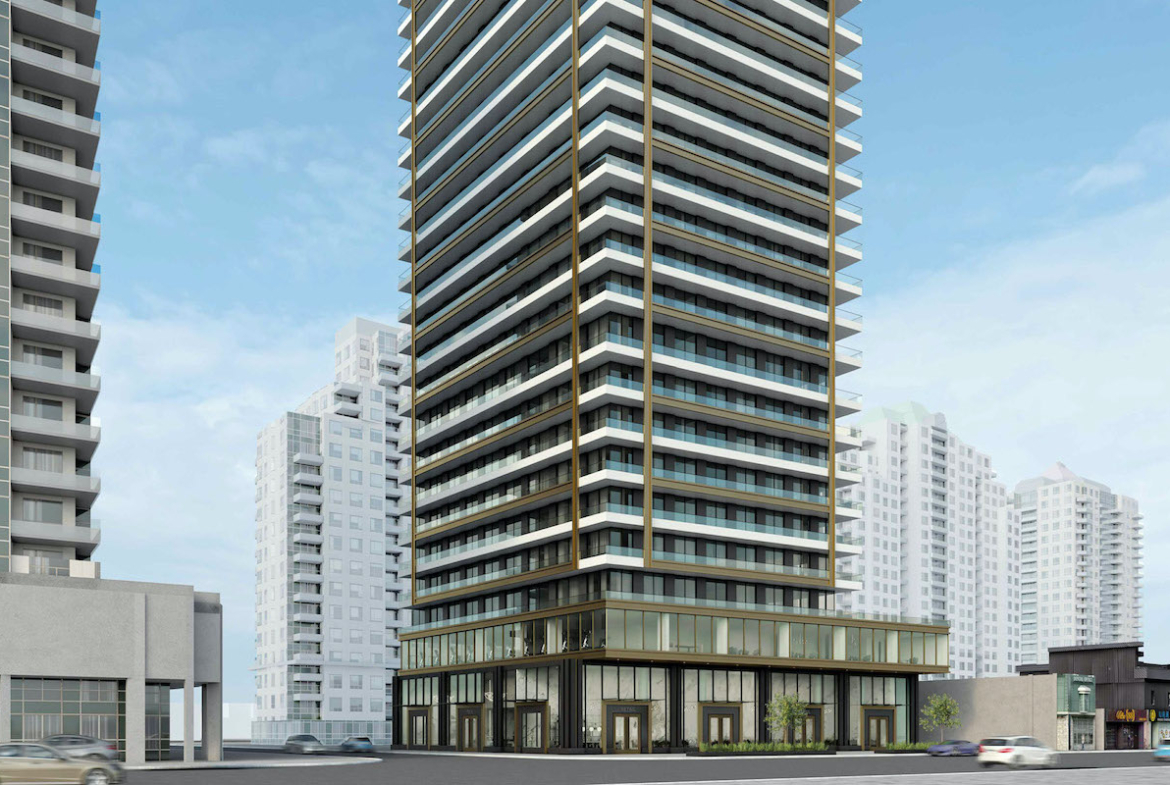 Rendering of 5205 Yonge Condos exterior lower half