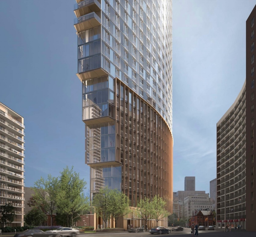 Exterior rendering of 717 Church Street Condos curved detailing