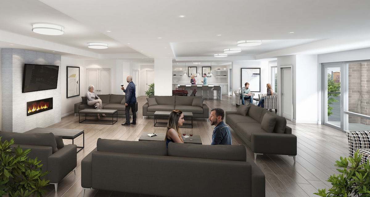 Rendering of MODO Condos party room