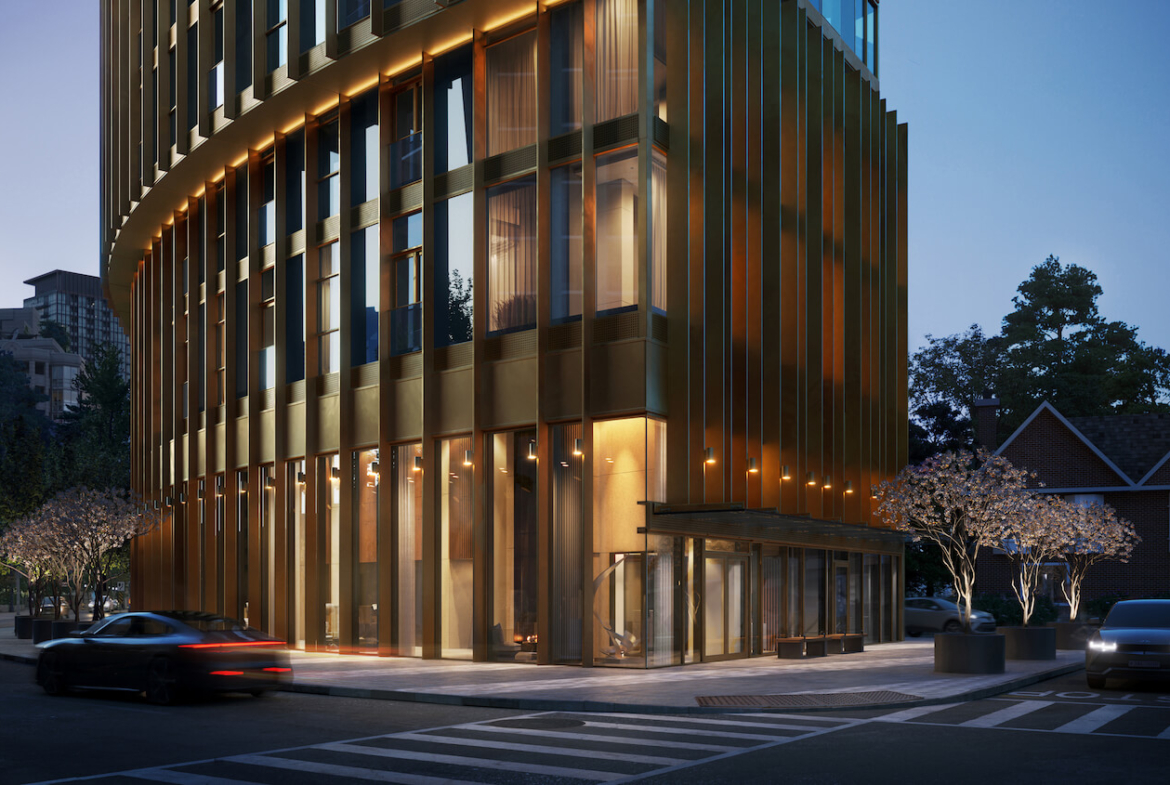 Rendering of Park Road Condos exterior entrance
