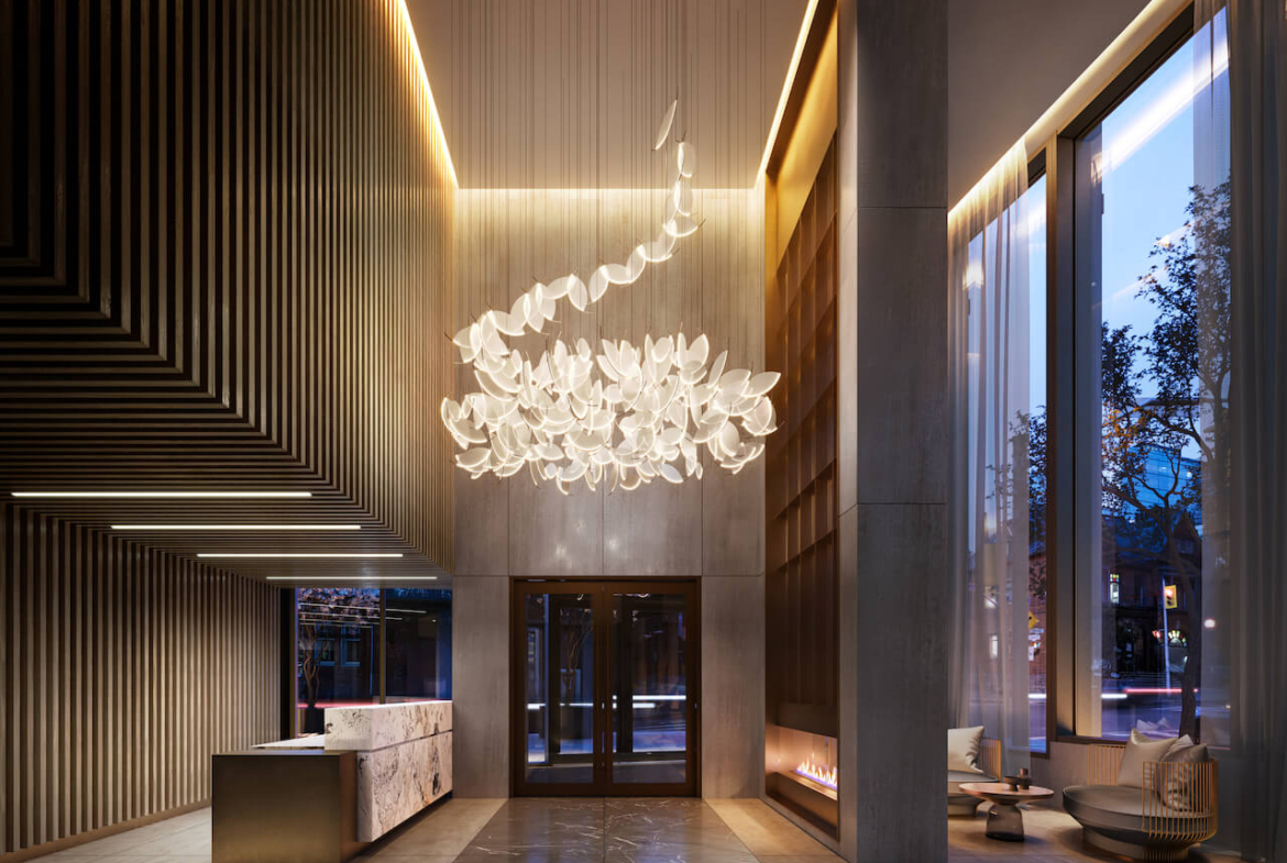 Rendering of Park Road Condos lobby