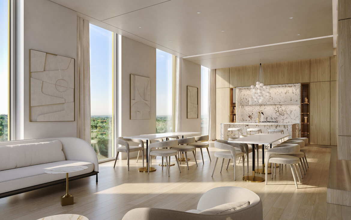 Rendering of Park Road Condos party room