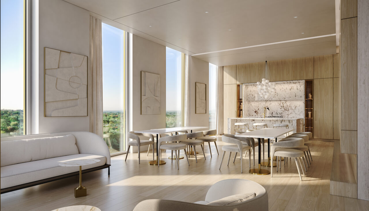 Rendering of Park Road Condos party room