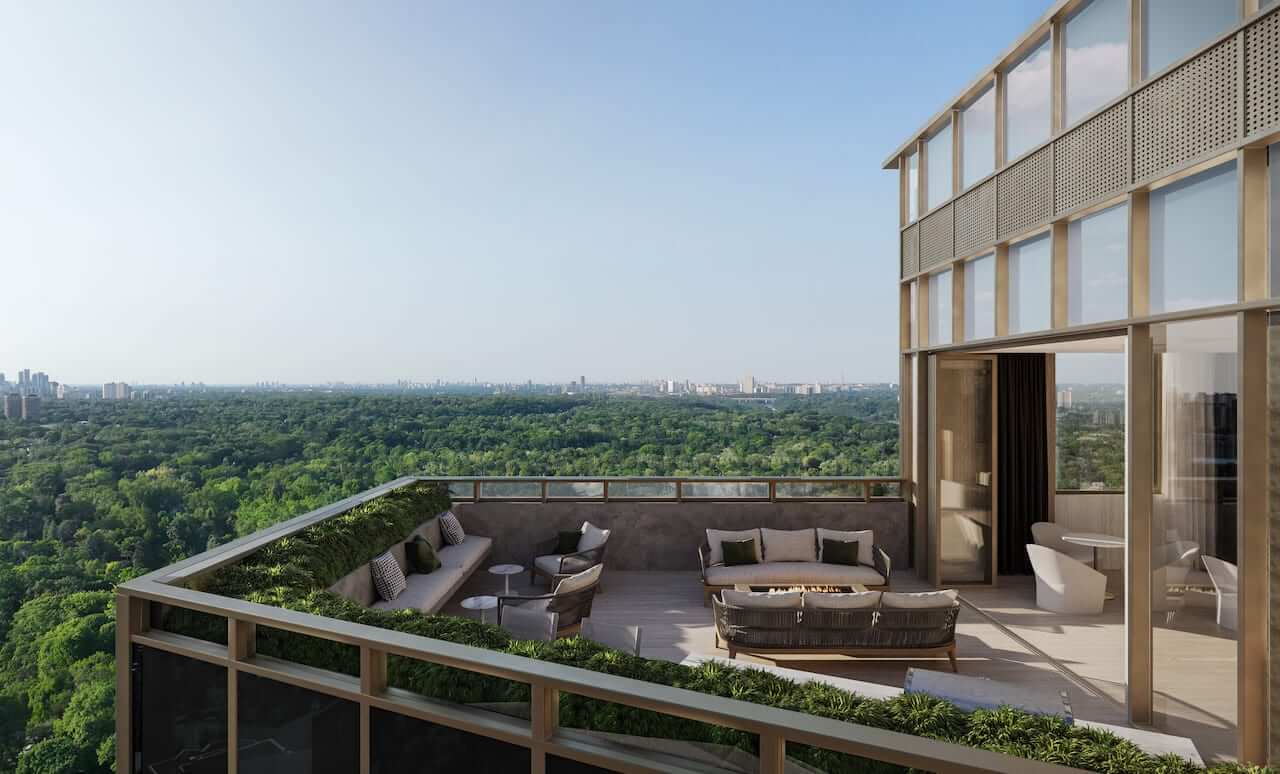 Rendering of Park Road Condos exterior rooftop terrace