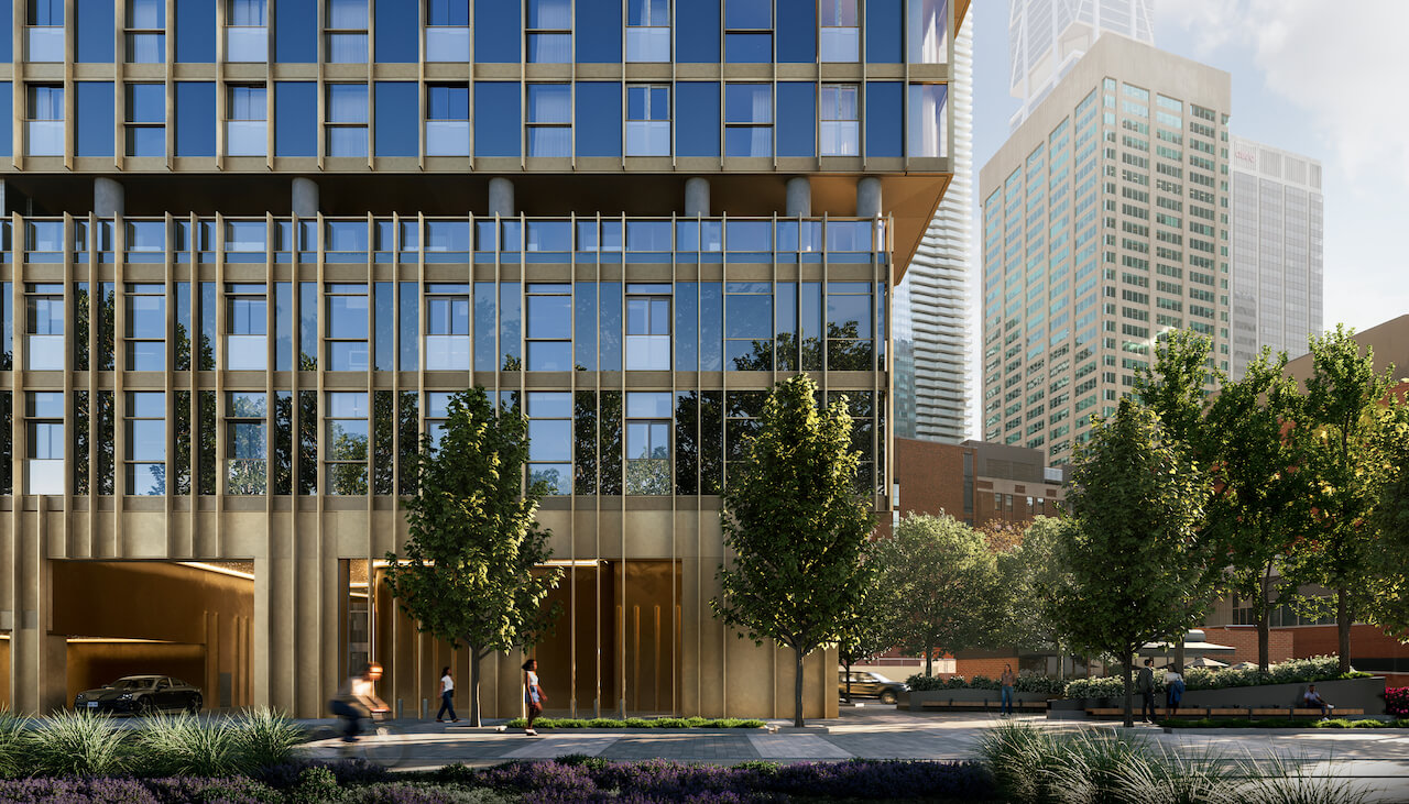 Rendering of Park Road Condos the parkette