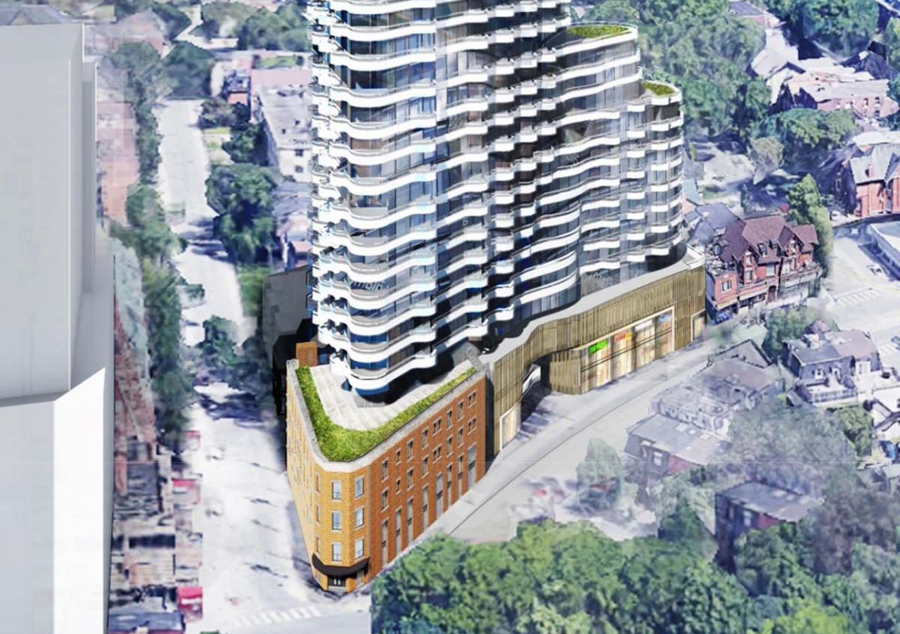 Condo rendering of Filmores Hotel Redevelopment podium view exterior