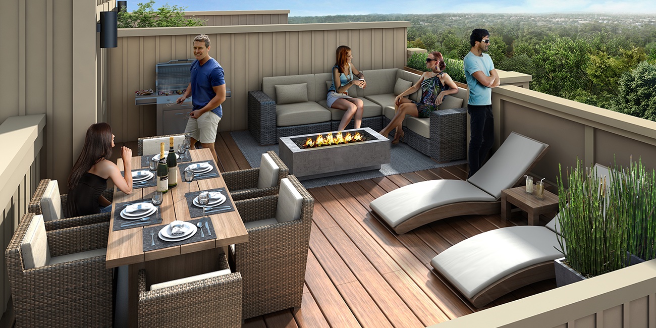 Rendering of MODO Condos and Towns terrace