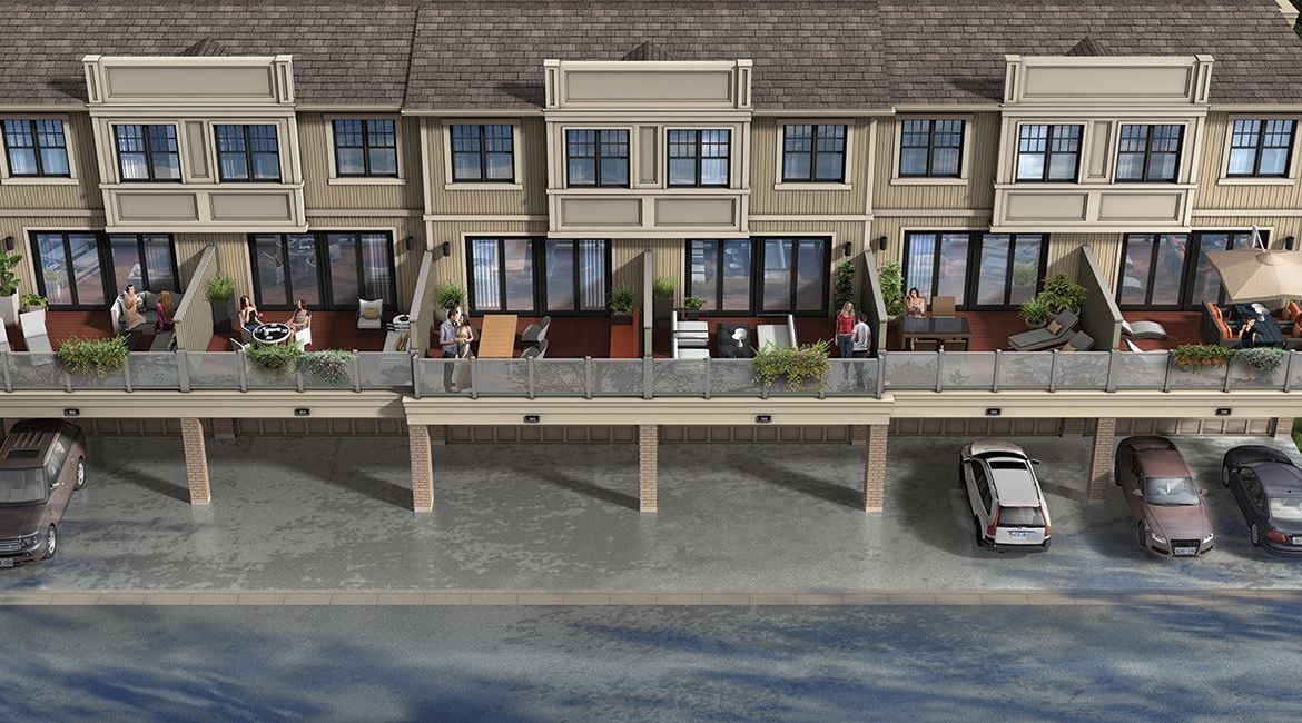 Rendering of MODO Condos and Towns terraces aerial view