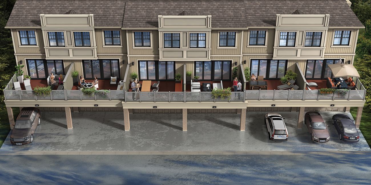 Rendering of MODO Condos and Towns terraces aerial view