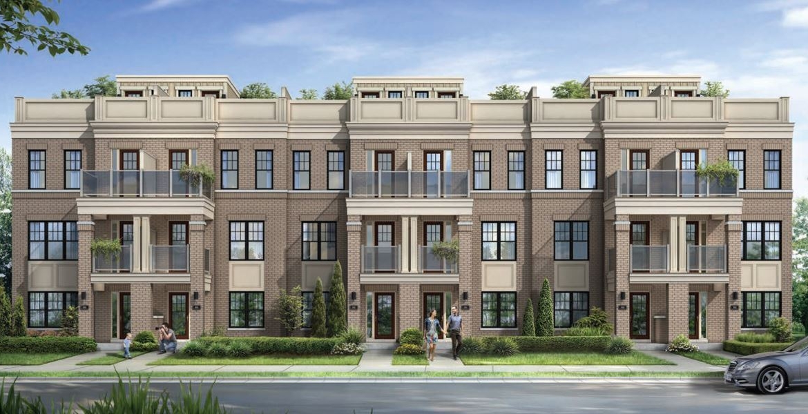 Rendering of MODO Condos and Towns exterior front entrance