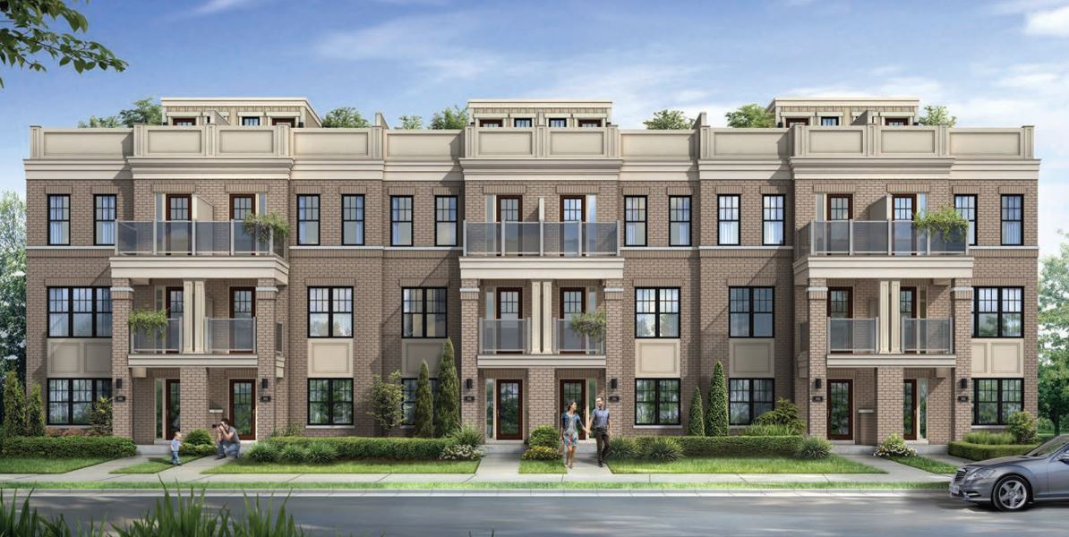 Rendering of MODO Condos and Towns exterior front entrance