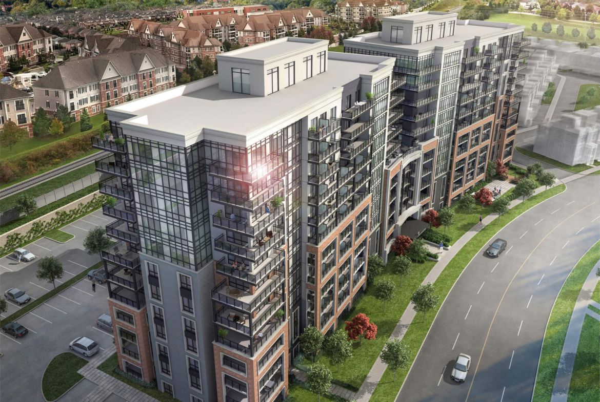 Aerial rendering of MODO Condos