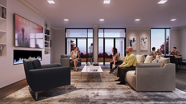 Rendering of Montebello Condos lounge