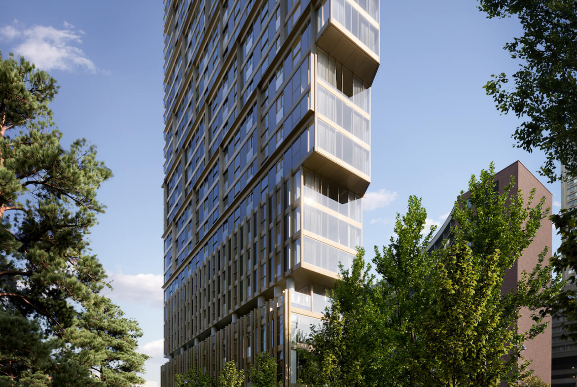 Rendering of Park Road Condos exterior cantilever