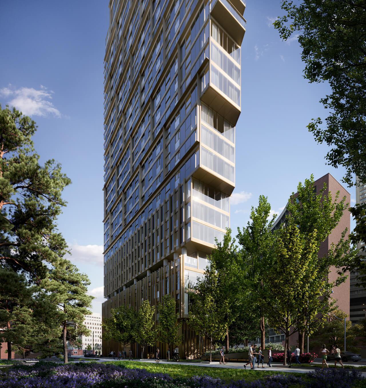 Rendering of Park Road Condos exterior cantilever