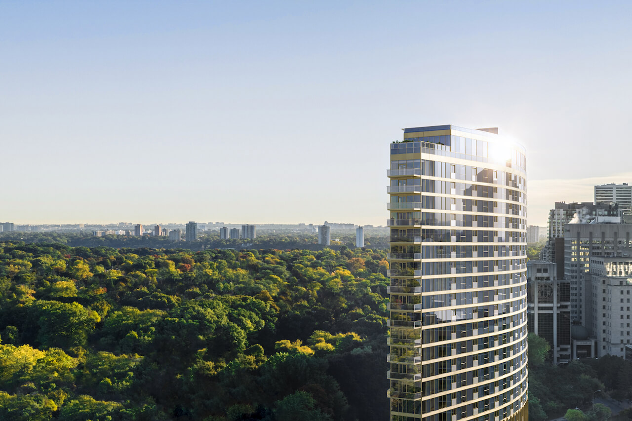 Rendering of Park Road Condos exterior partial view