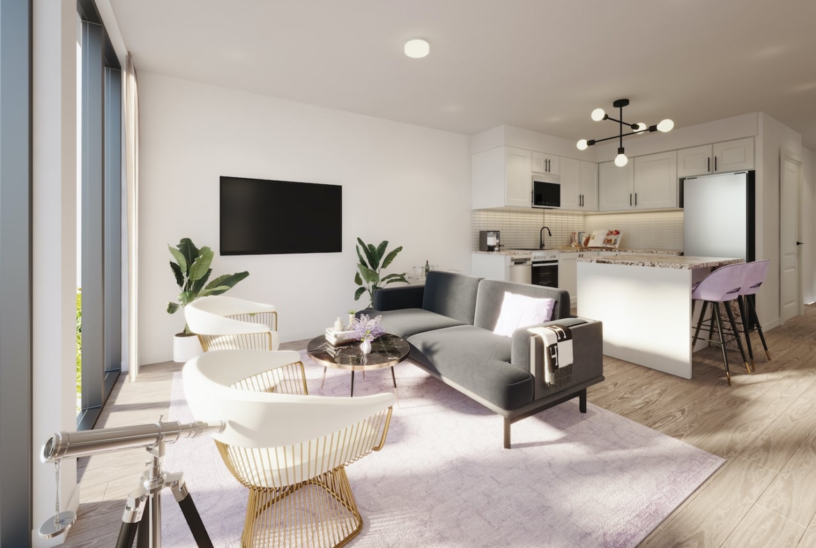 Rendering of Nuvo 2 suite living room