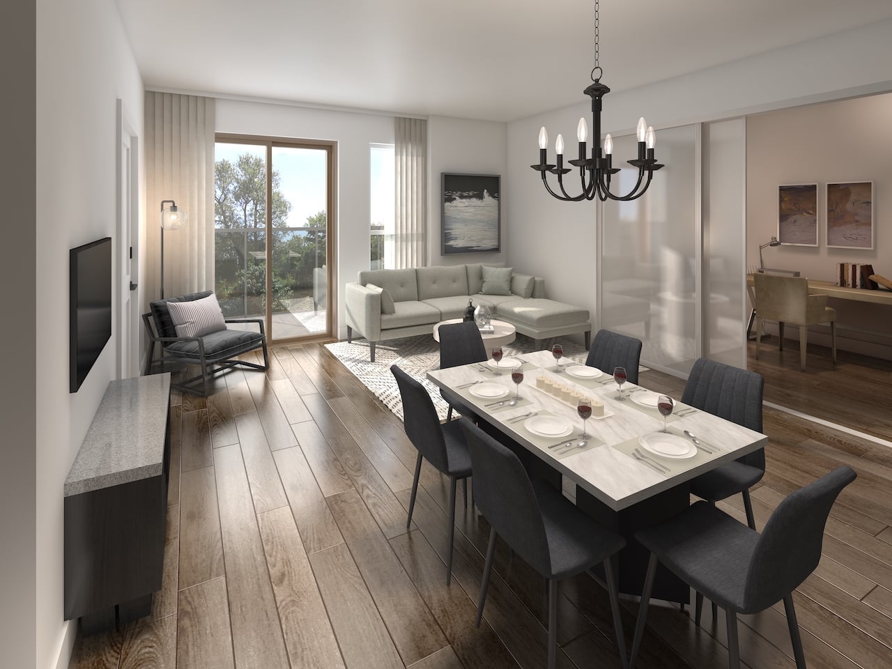 Rendering of Nuvo 2 suite dining