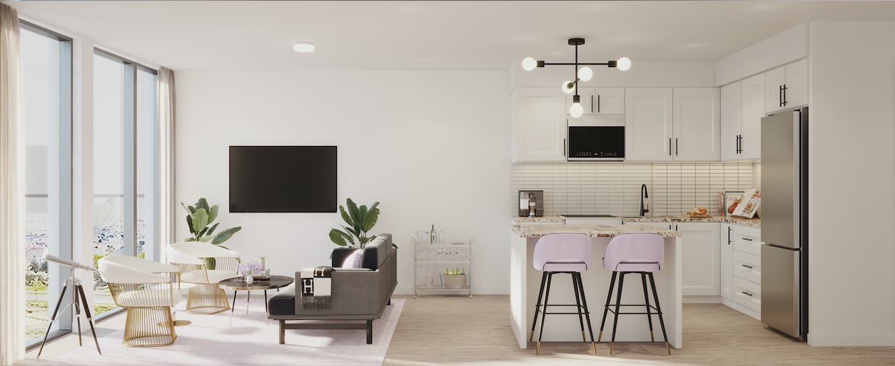 Rendering of Nuvo 2 suite kitchen