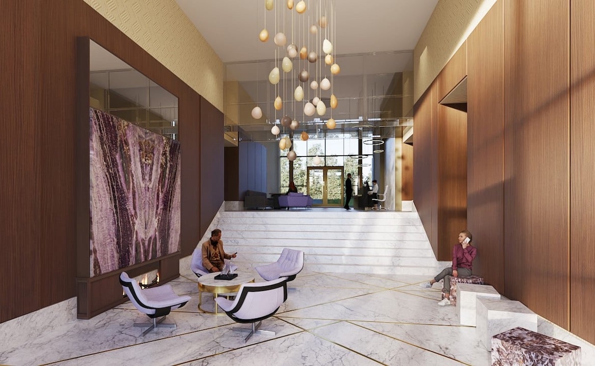 Rendering of Nuvo 2 Condos lobby lounge