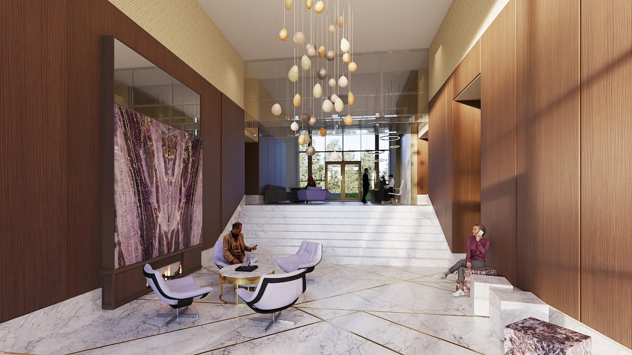 Rendering of Nuvo 2 Condos lobby lounge