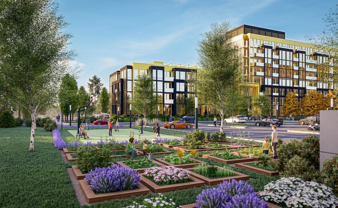Rendering of Nuvo 2 Condos garden