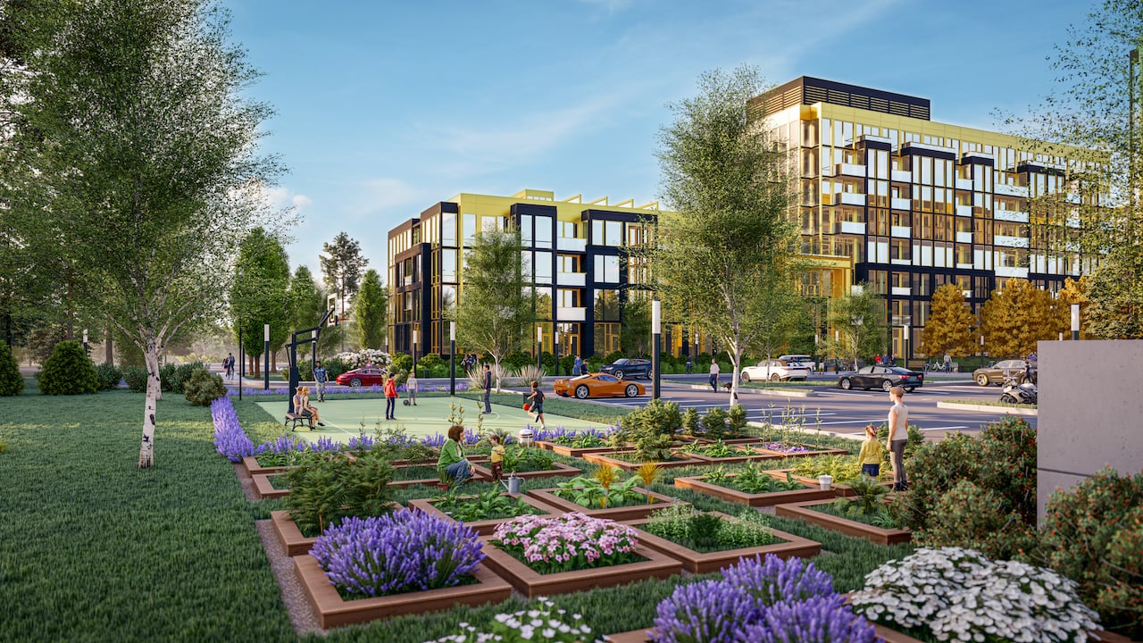 Rendering of Nuvo 2 Condos garden
