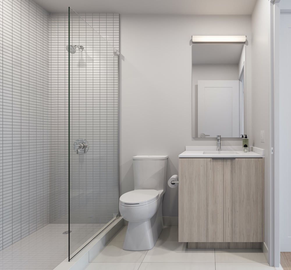Rendering of 1 Jarvis Condos suite bathroom neige