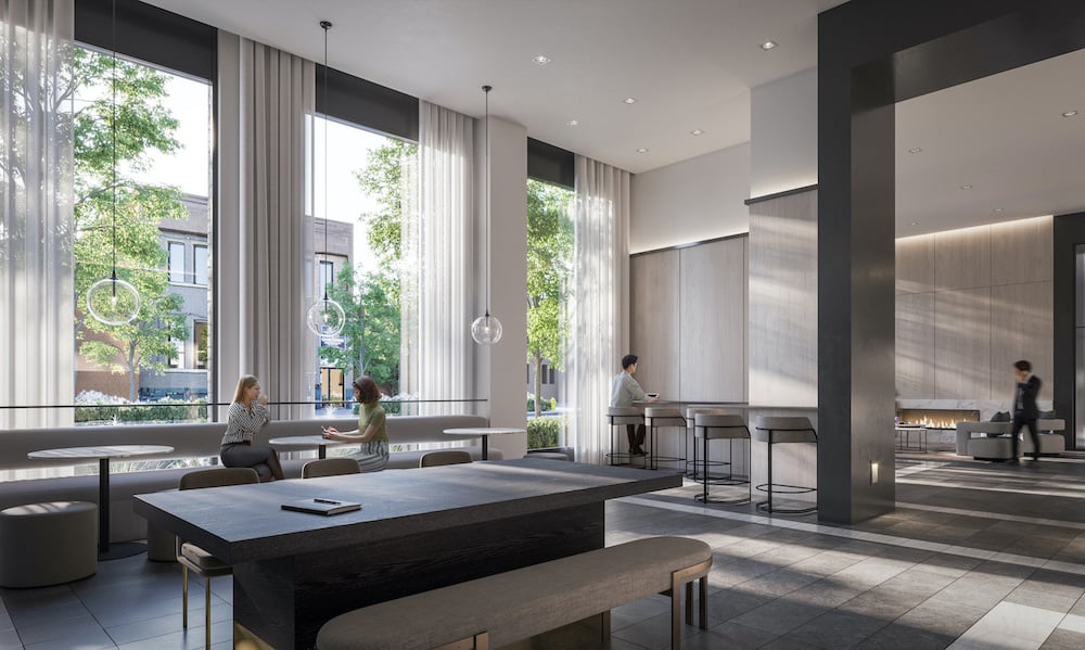 Rendering of 1 Jarvis Condos co-working lounge