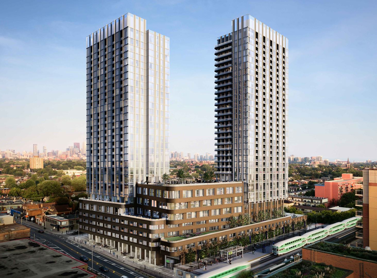 Rendering of 1319 Bloor Street West Condos exterior 2 tower view