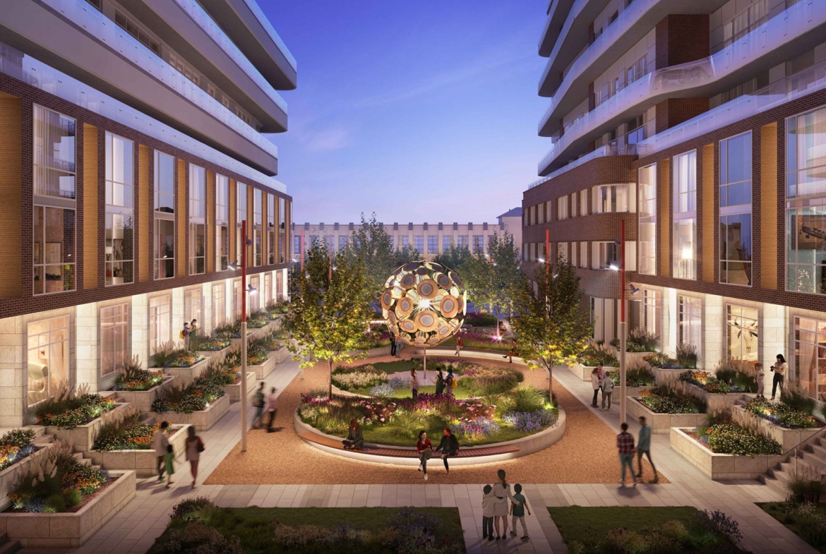 Rendering of 1319 Bloor Street West Condos exterior courtyard